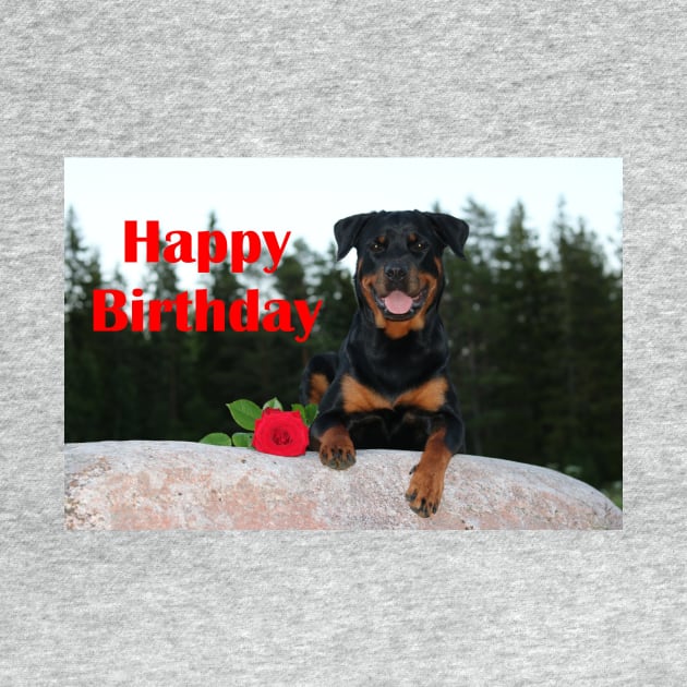 Rottweiler Happy Birthday by Wanderingangel